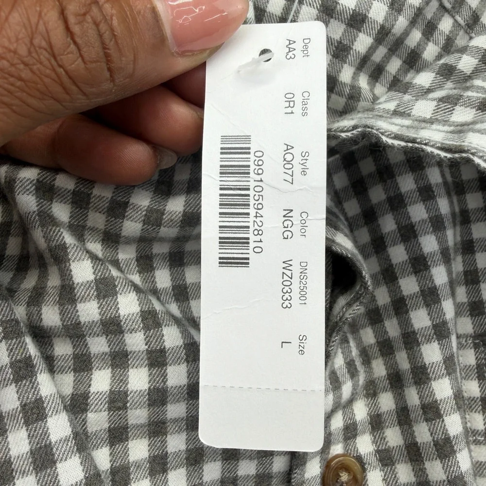 J.Crew Button Down Mens L Gingham Brushed Twill Slim Fit Long Sleeve Casual